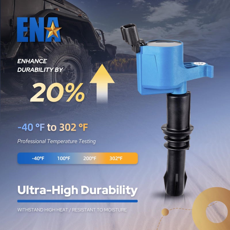 ENA Set of 8 Blue Ignition Coil Pack Compatible with Ford Expedition Explorer F150 F250 F350 F450 F550 Super Duty Mustang Navigator 2005 2006 2007 2008 V8 V10 4.6 5.4 6.8 Replacement for DG511 FD508 - Image 5